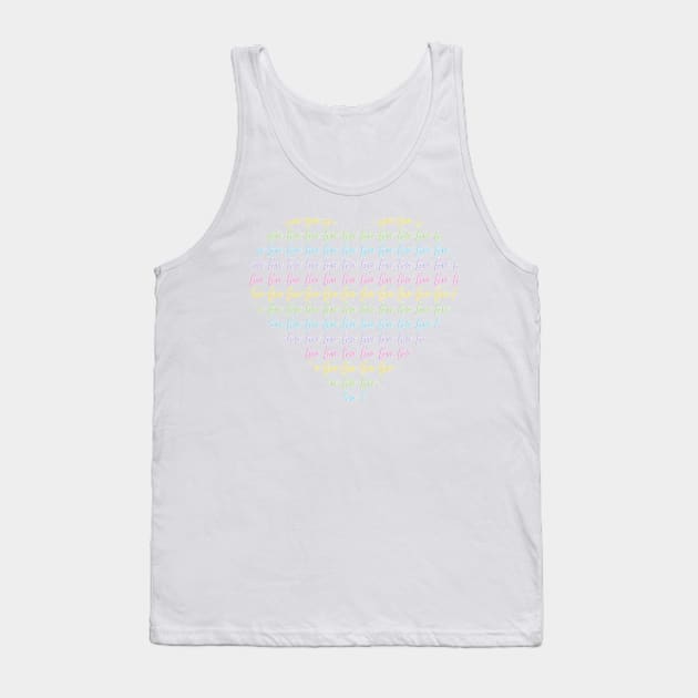 Heart with Loves in Rainbow Pastels Tank Top by Kelly Gigi